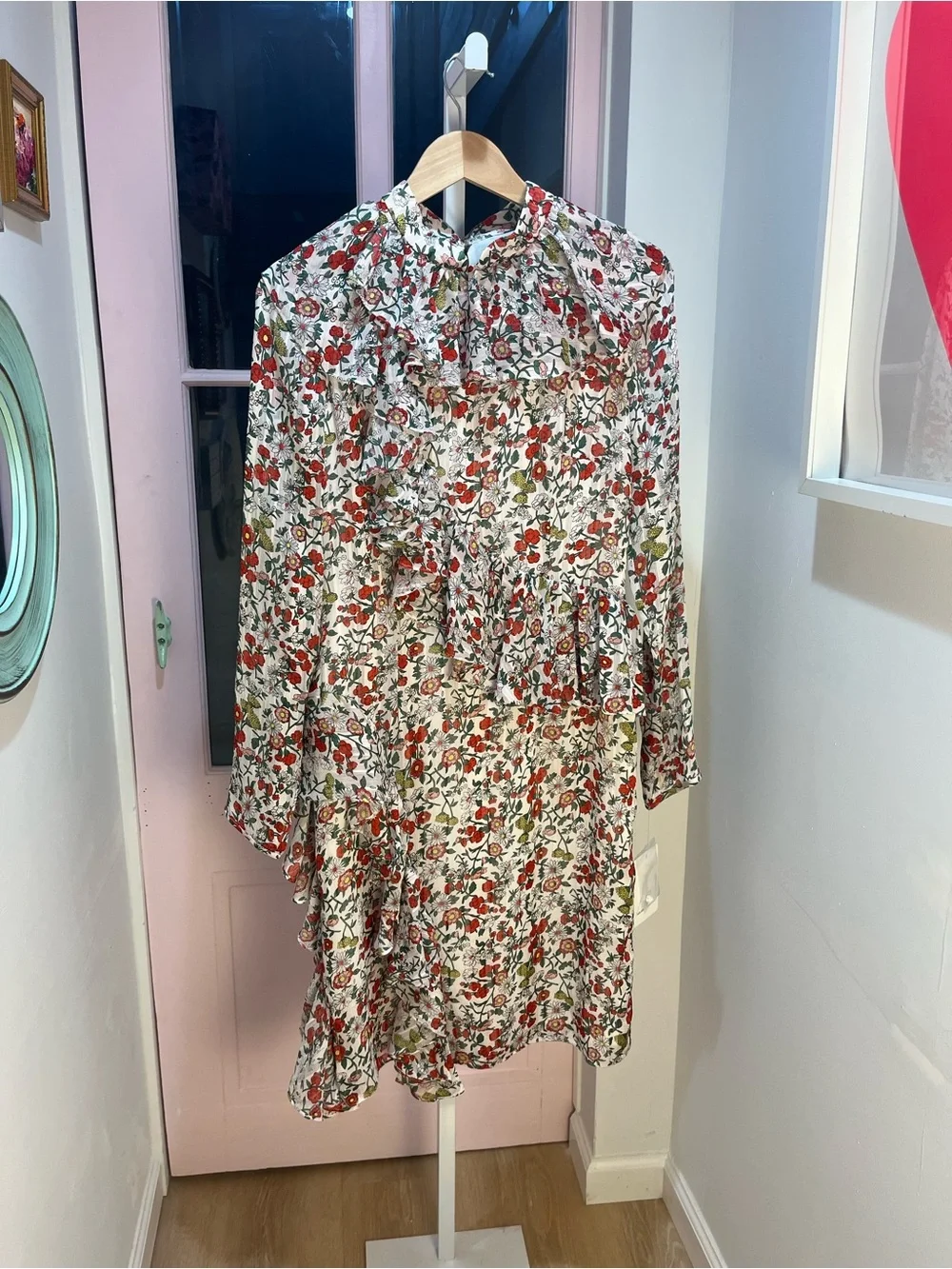 Mikael Aghal floral-print tiered midi dress
